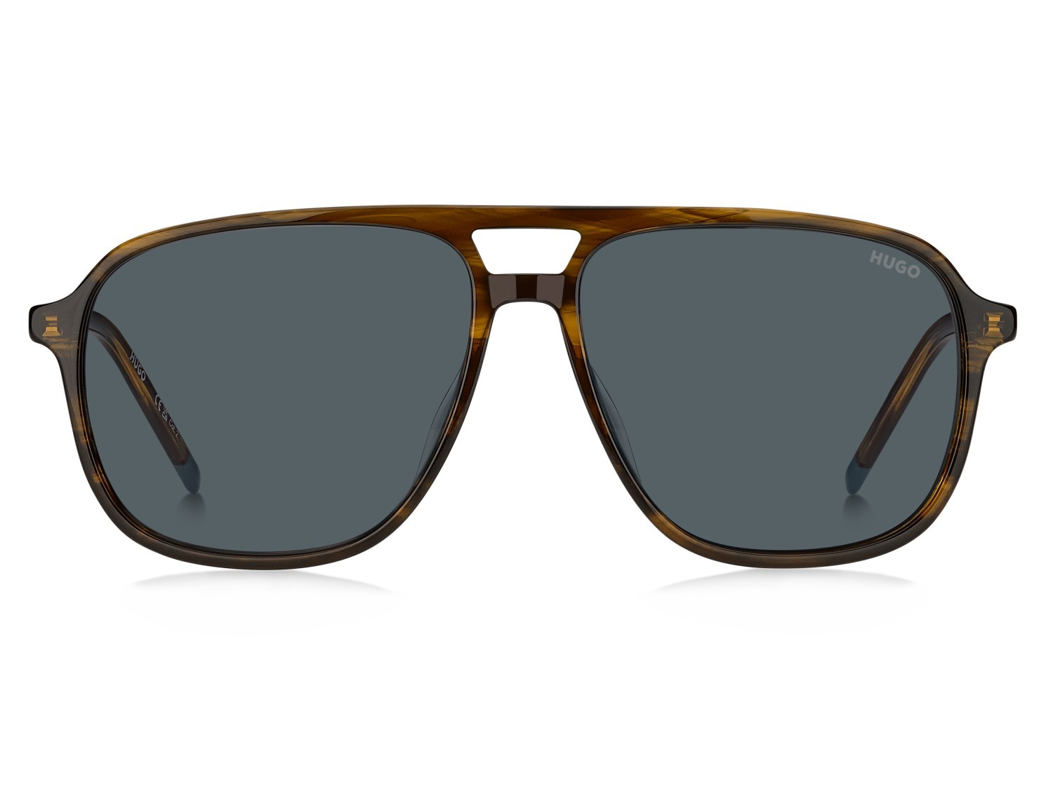 Sonnenbrillen Hugo Hg 1398/S 208797 EX4 IR farbe brown horn form quadratisch gläser grey