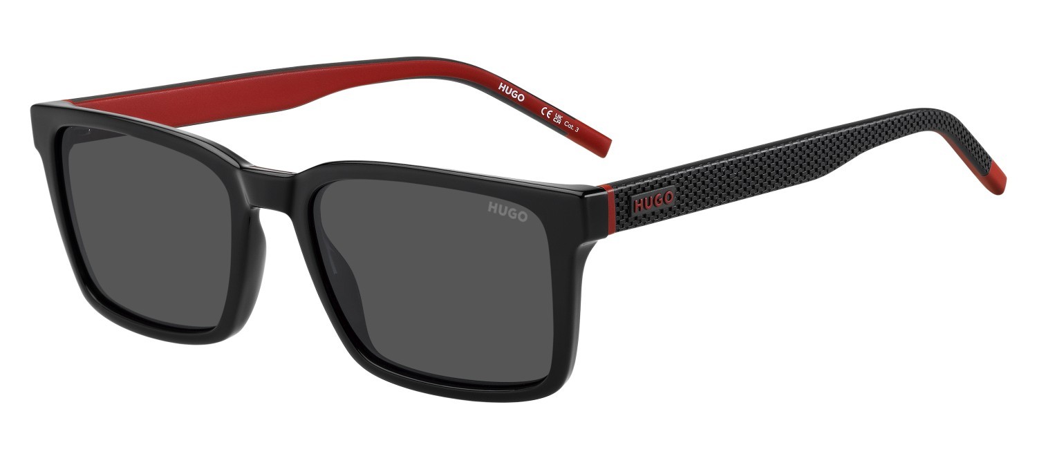 Sunglasses Hugo Hg 1392/S 208798 807 IR color black shape rectangle lenses grey