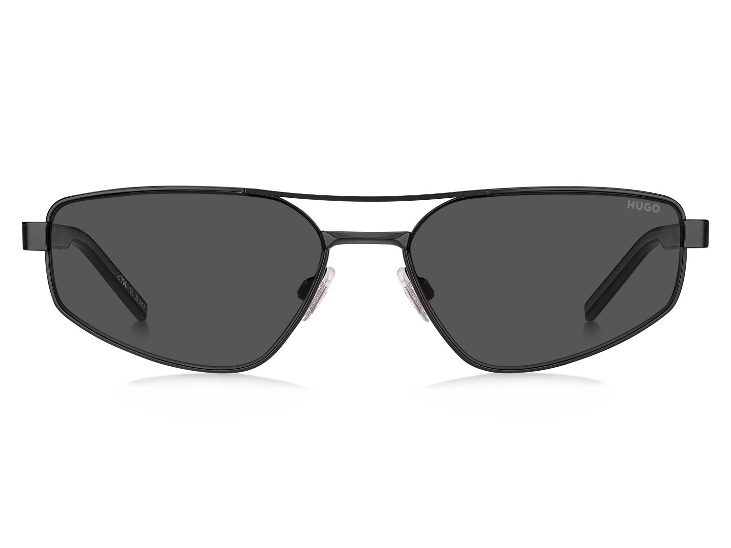 Sunglasses Hugo Hg 1414/S 208800 003 IR color matte black shape rectangle lenses grey