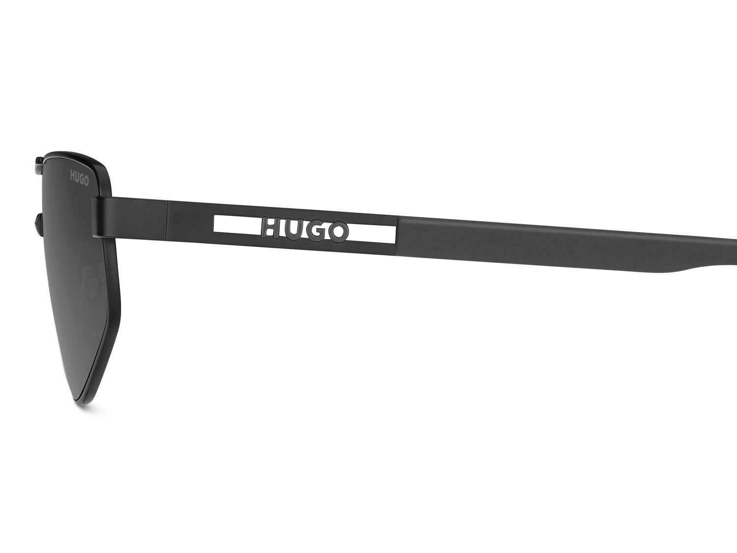 Sunglasses Hugo Hg 1414/S 208800 003 IR color matte black shape rectangle lenses grey