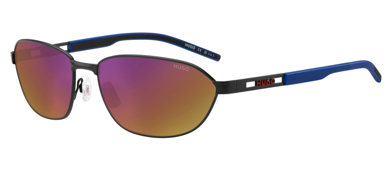 Sunglasses Hugo Hg 1413/S 208801 003 MI color matte black shape rectangle lenses grey infrared