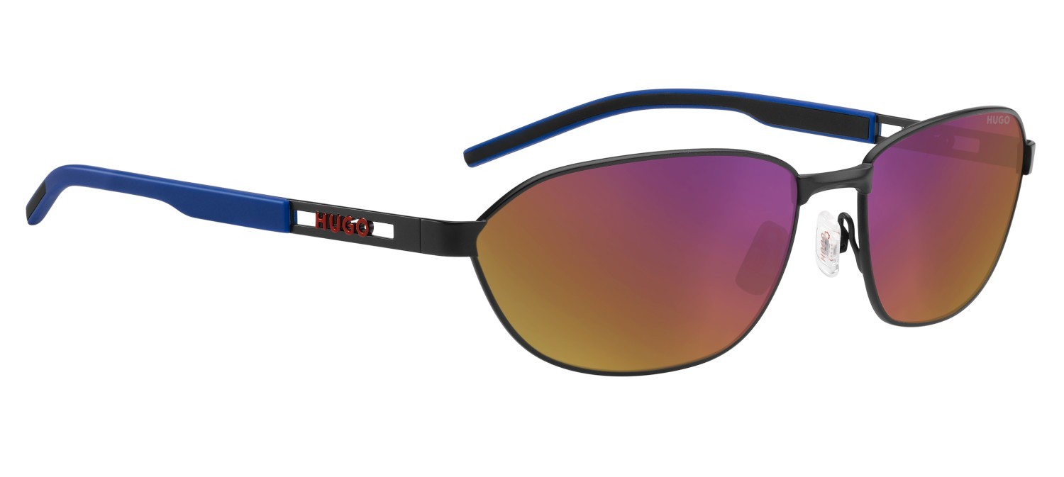 Sunglasses Hugo Hg 1413/S 208801 003 MI color matte black shape rectangle lenses grey infrared