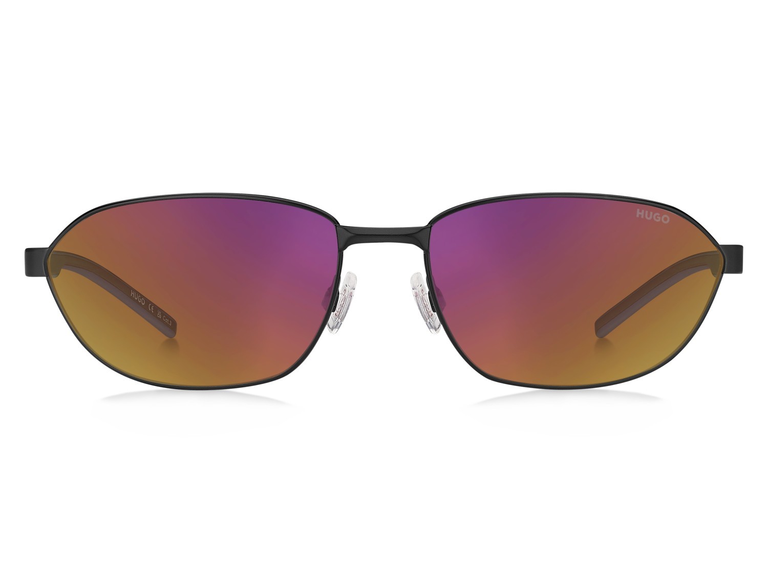 Sunglasses Hugo Hg 1413/S 208801 003 MI color matte black shape rectangle lenses grey infrared