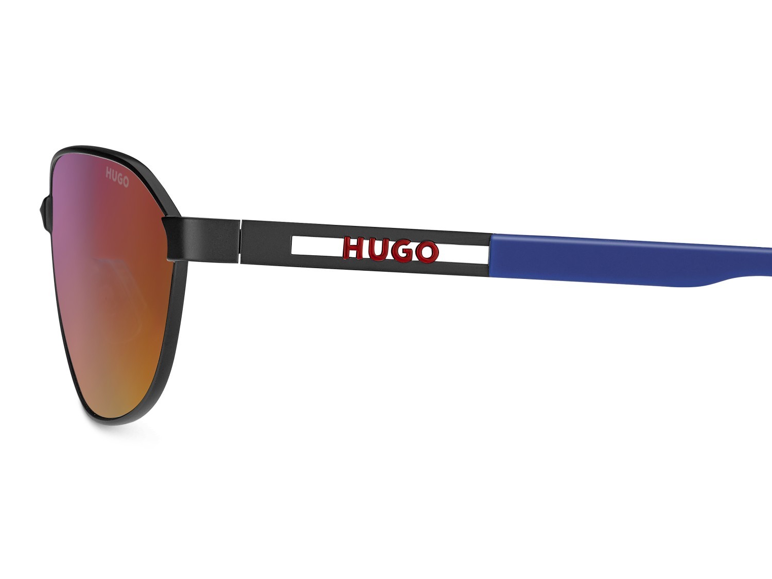 Sunglasses Hugo Hg 1413/S 208801 003 MI color matte black shape rectangle lenses grey infrared