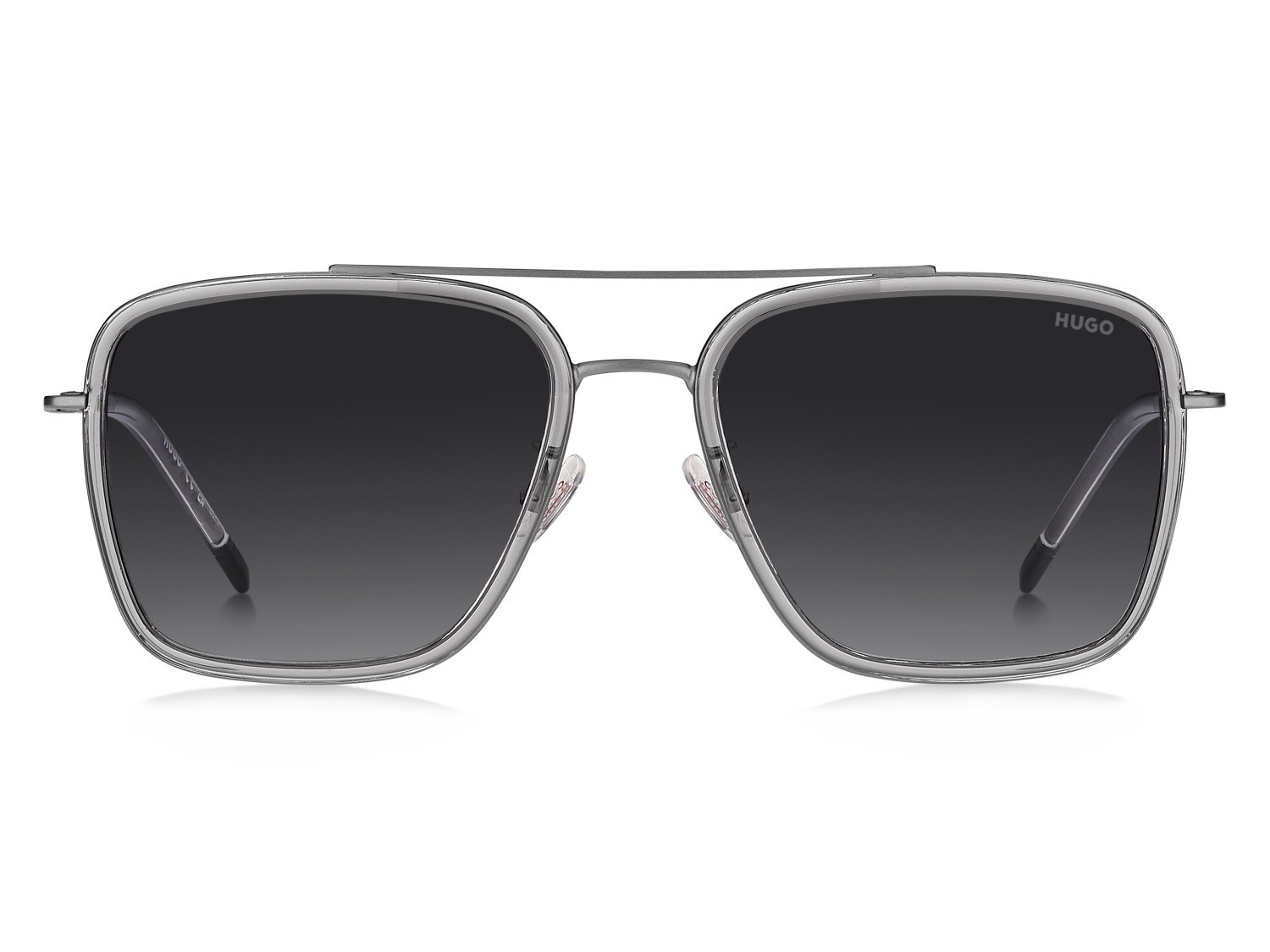 Sunglasses Hugo Hg 1404/G 208802 KAC 9O color shaded grey texture transparent gre shape square lenses dark grey shaded