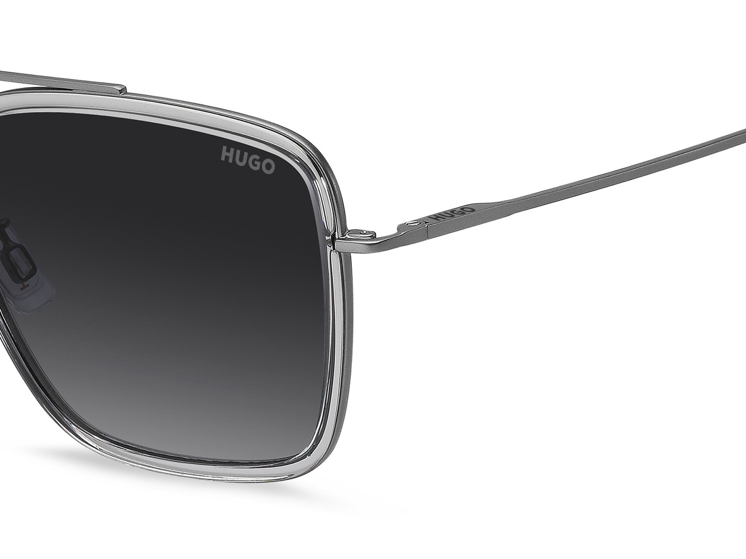 Sunglasses Hugo Hg 1404/G 208802 KAC 9O color shaded grey texture transparent gre shape square lenses dark grey shaded