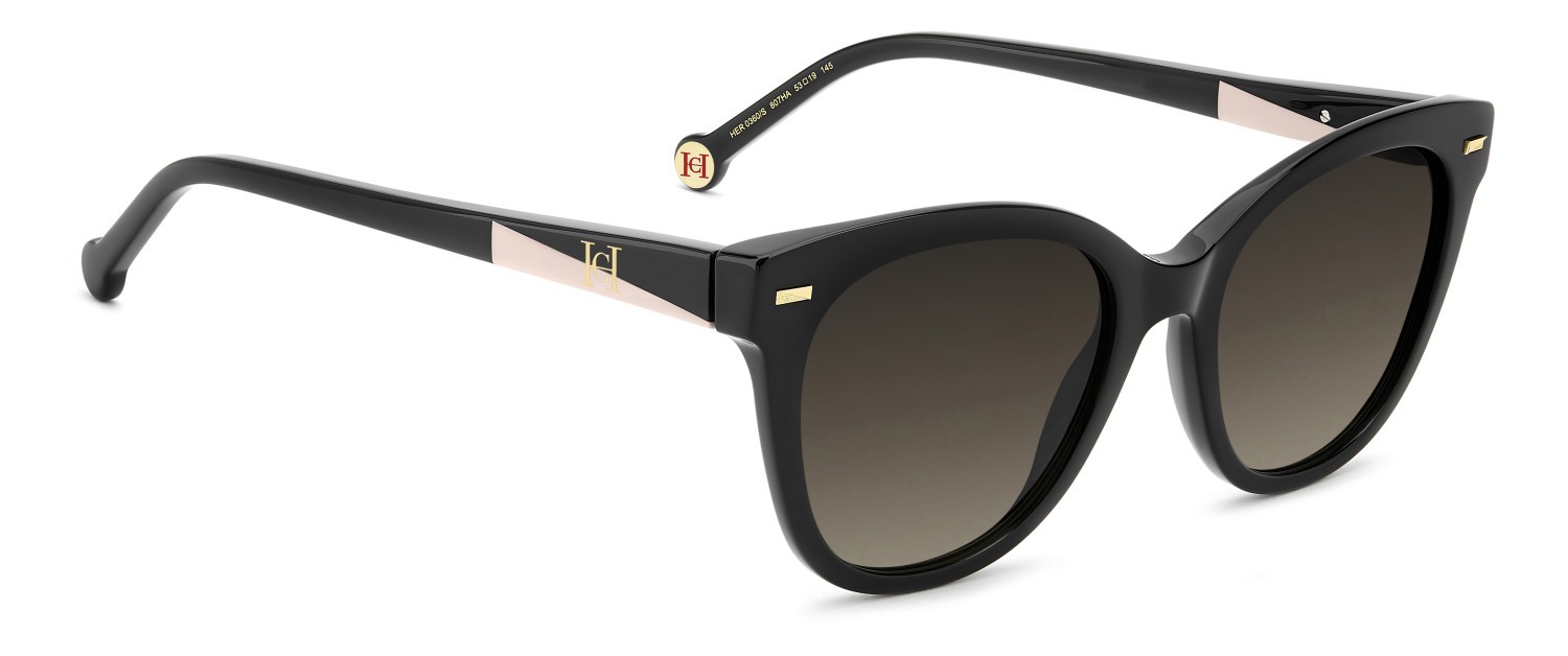 Occhiali da sole Carolina Herrera Her 0360/S 208807 807 HA colore black forma quadrato lenti brown shaded