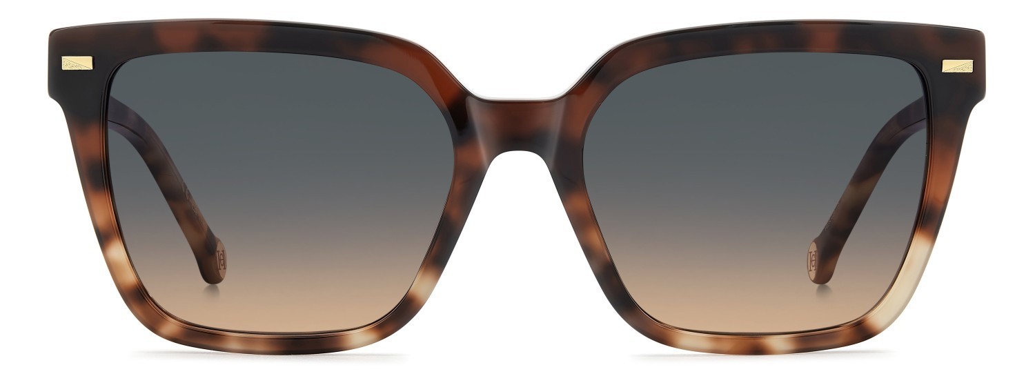 Occhiali da sole Carolina Herrera Her 0361/S 208808 3ZK TH colore burgundy havana gold forma quadrato lenti green orange doubleshade