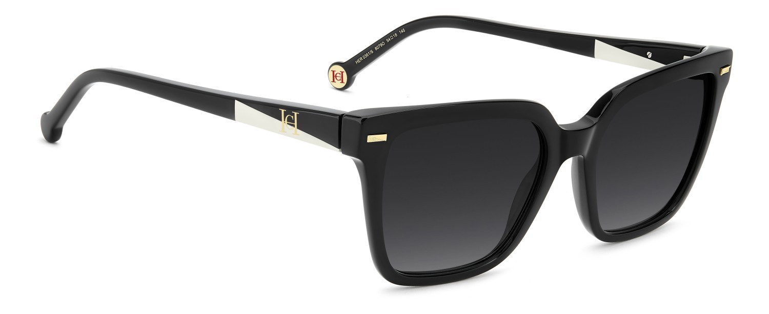 Occhiali da sole Carolina Herrera Her 0361/S 208808 807 9O colore black forma quadrato lenti dark grey shaded