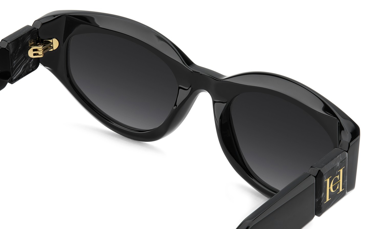 Sonnenbrillen Carolina Herrera Her 0370/S 208809 807 9O farbe black form oval gläser dark grey shaded