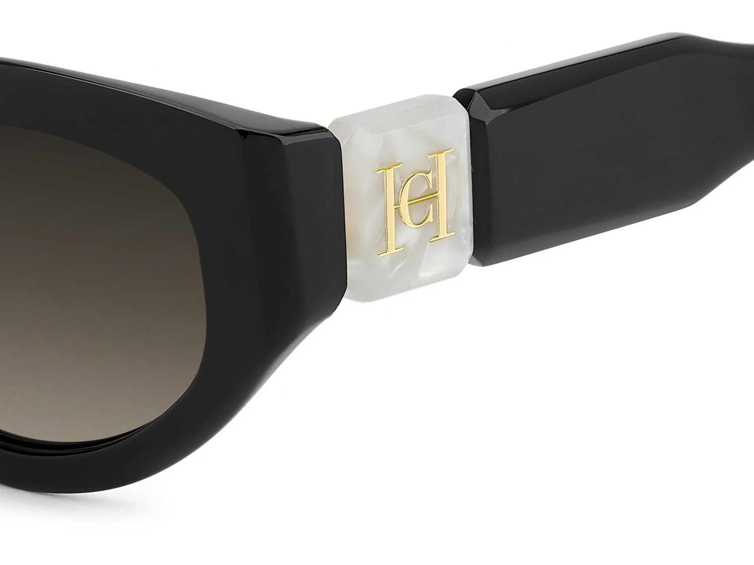 Sunglasses Carolina Herrera Her 0370/S 208809 807 HA color black shape oval lenses brown shaded
