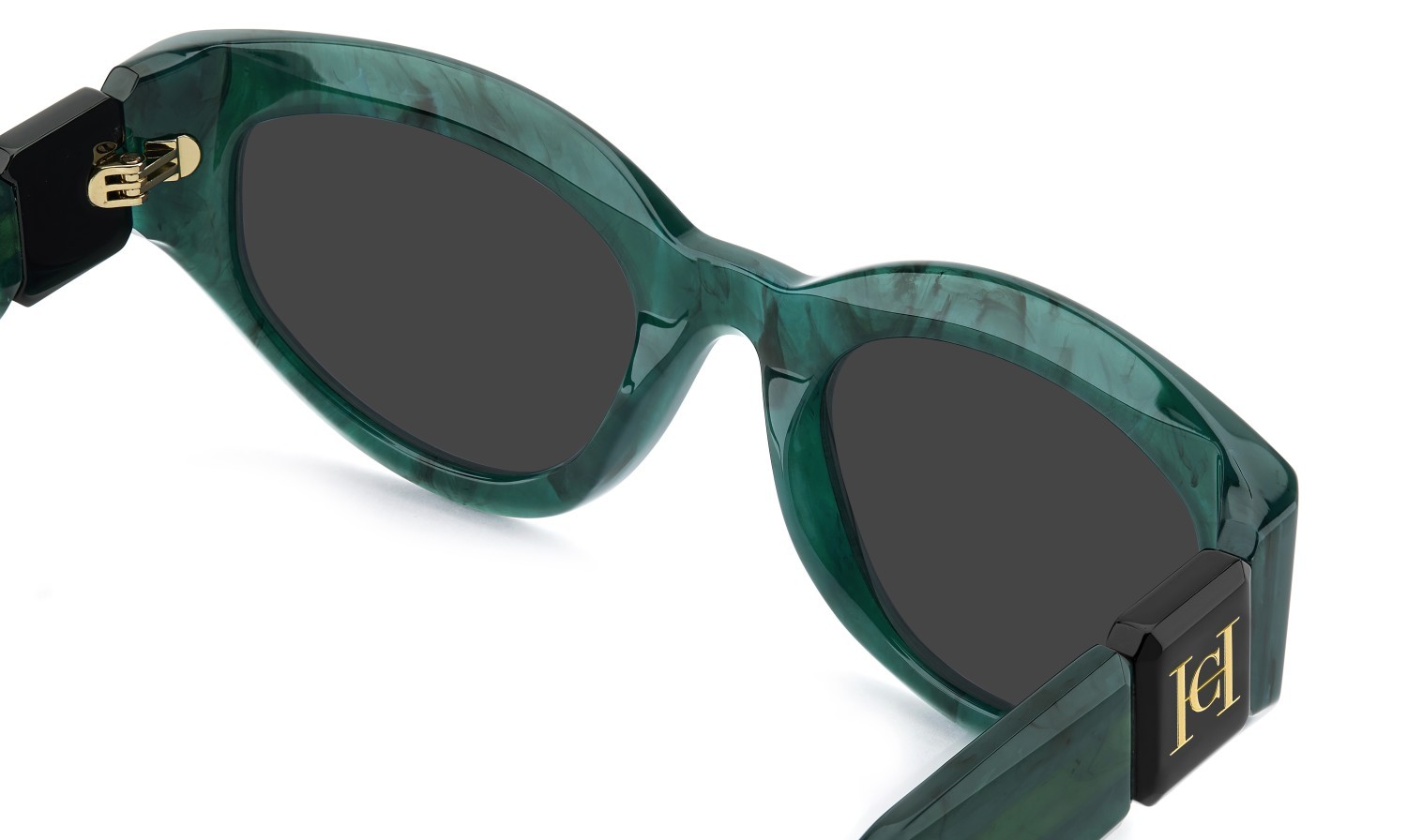 Sonnenbrillen Carolina Herrera Her 0370/S 208809 UHP IR farbe green marble black form oval gläser grey