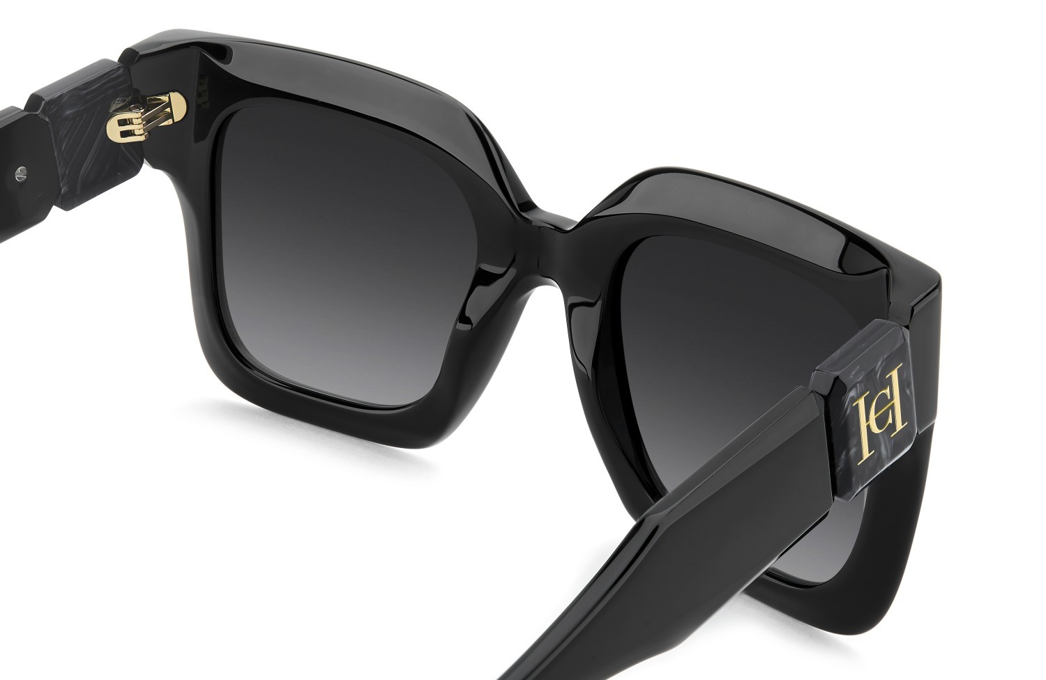 Occhiali da sole Carolina Herrera Her 0369/S 208817 807 9O colore black forma quadrato lenti dark grey shaded