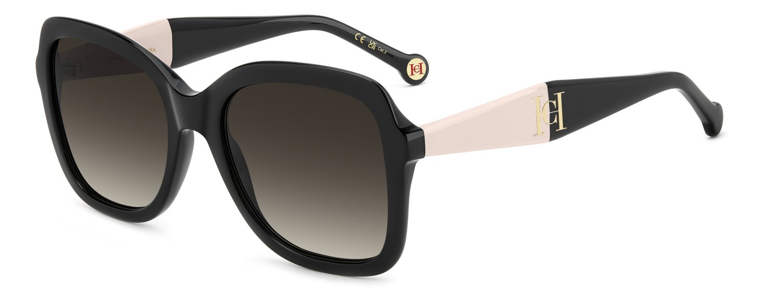 Occhiali da sole Carolina Herrera Her 0373/S 208824 0WM HA colore black beige forma quadrato lenti brown shaded