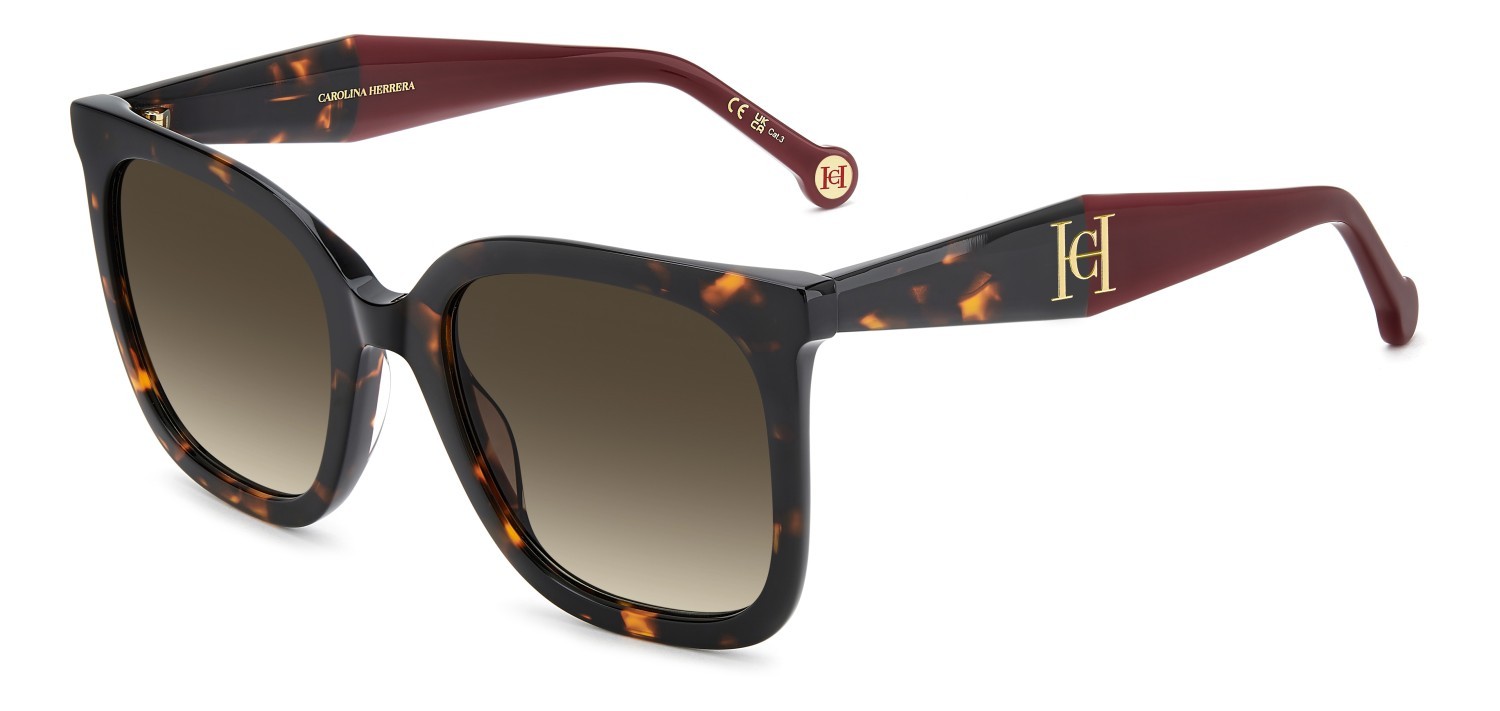 Occhiali da sole Carolina Herrera Her 0375/G 208825 086 HA colore havana forma quadrato lenti brown shaded