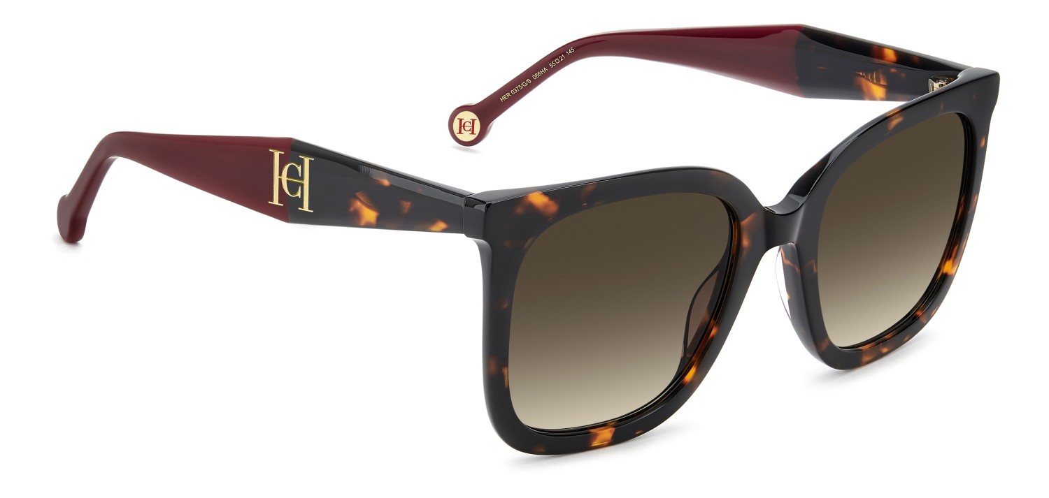 Occhiali da sole Carolina Herrera Her 0375/G 208825 086 HA colore havana forma quadrato lenti brown shaded