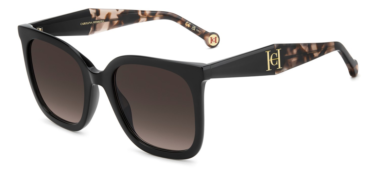 Occhiali da sole Carolina Herrera Her 0375/G 208825 807 HA colore black forma quadrato lenti brown shaded