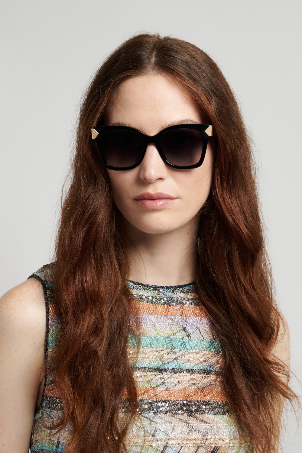 Sunglasses Missoni Mis 0284/S 208827 807 9O color black shape square lenses dark grey shaded
