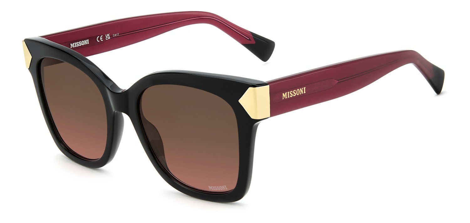 Sunglasses Missoni Mis 0284/S 208827 QFU M2 color black 6 shape square lenses brown pink shaded
