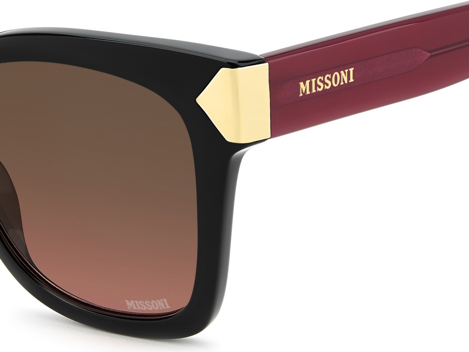 Sunglasses Missoni Mis 0284/S 208827 QFU M2 color black 6 shape square lenses brown pink shaded