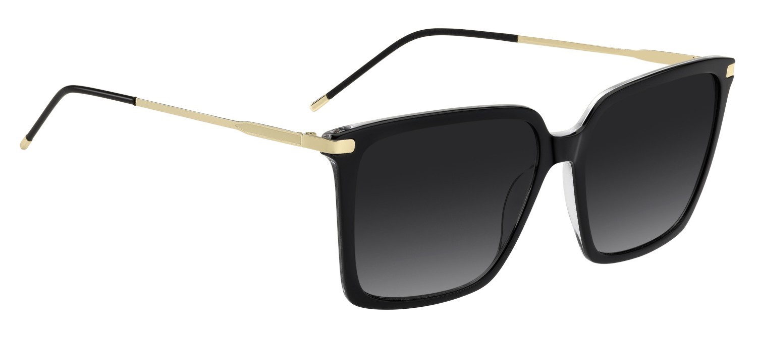 Sunglasses Hugo Boss 1947/S 208829 EI7 9O color black crystal 2 shape square lenses dark grey shaded