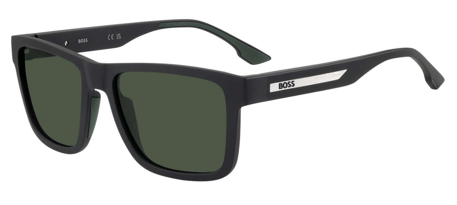 Occhiali da sole Hugo Boss 1907/S 208831 807 QT colore black forma quadrato lenti green