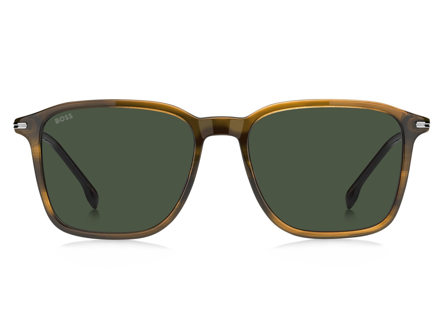 Occhiali da sole Hugo Boss 1886/S 208832 6C5 QT colore brown horn ruthenium forma rettangolare lenti green