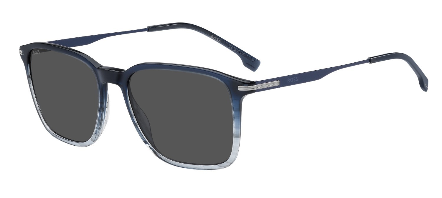 Occhiali da sole Hugo Boss 1886/S 208832 NLB IR colore blue striped grey forma rettangolare lenti grey