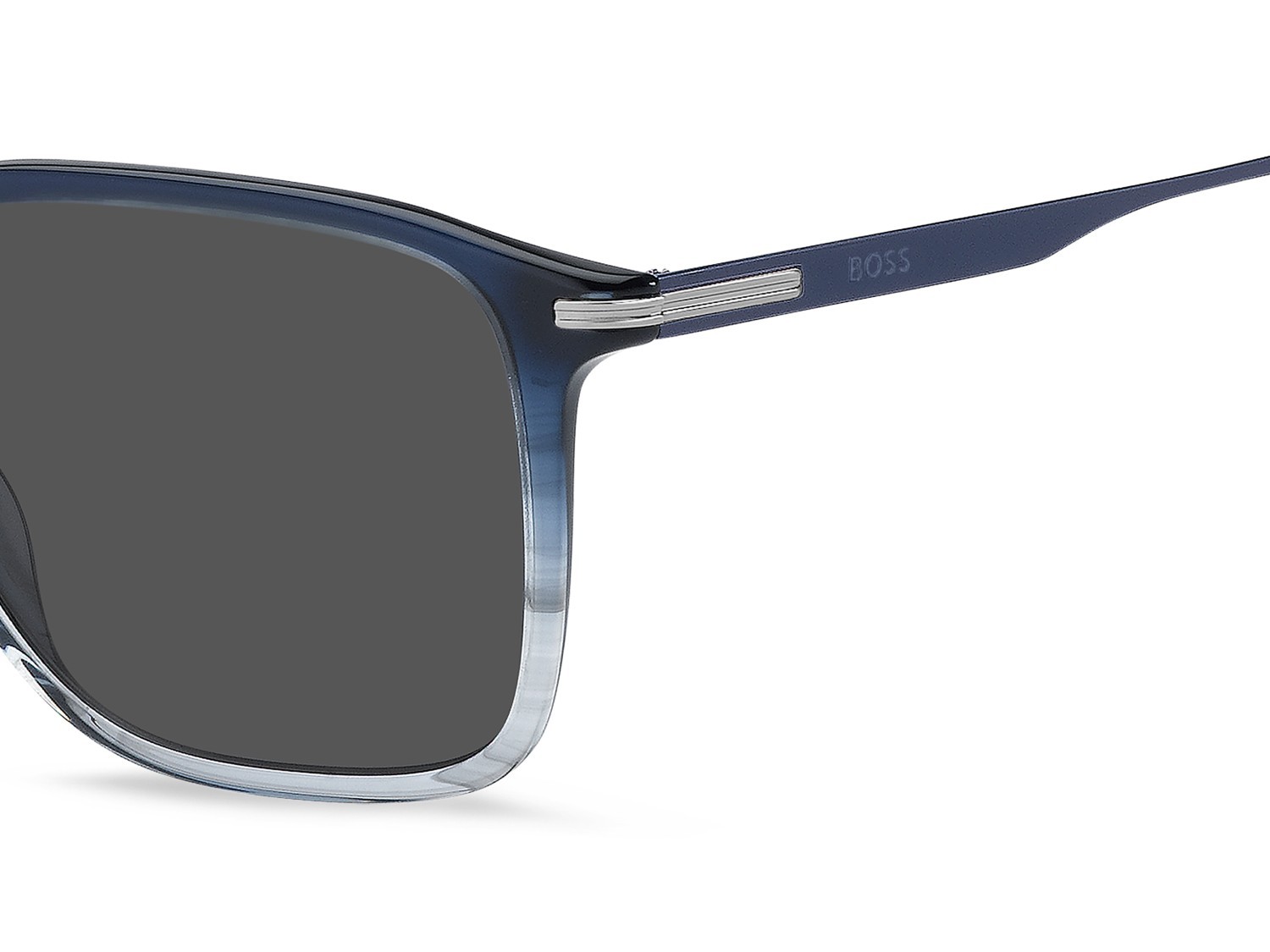 Occhiali da sole Hugo Boss 1886/S 208832 NLB IR colore blue striped grey forma rettangolare lenti grey