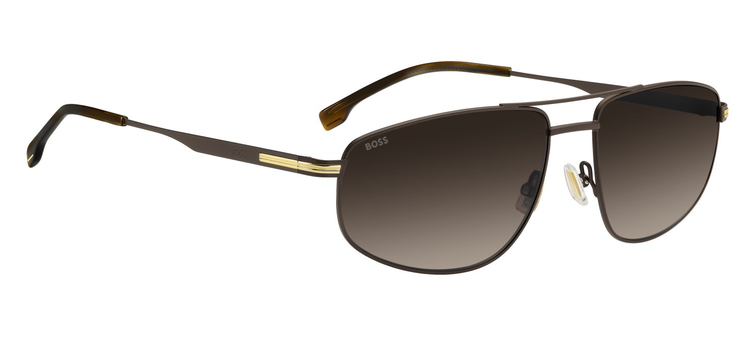 Occhiali da sole Hugo Boss 1887/S 208834 FG4 HA colore brown gold forma navigator lenti brown shaded