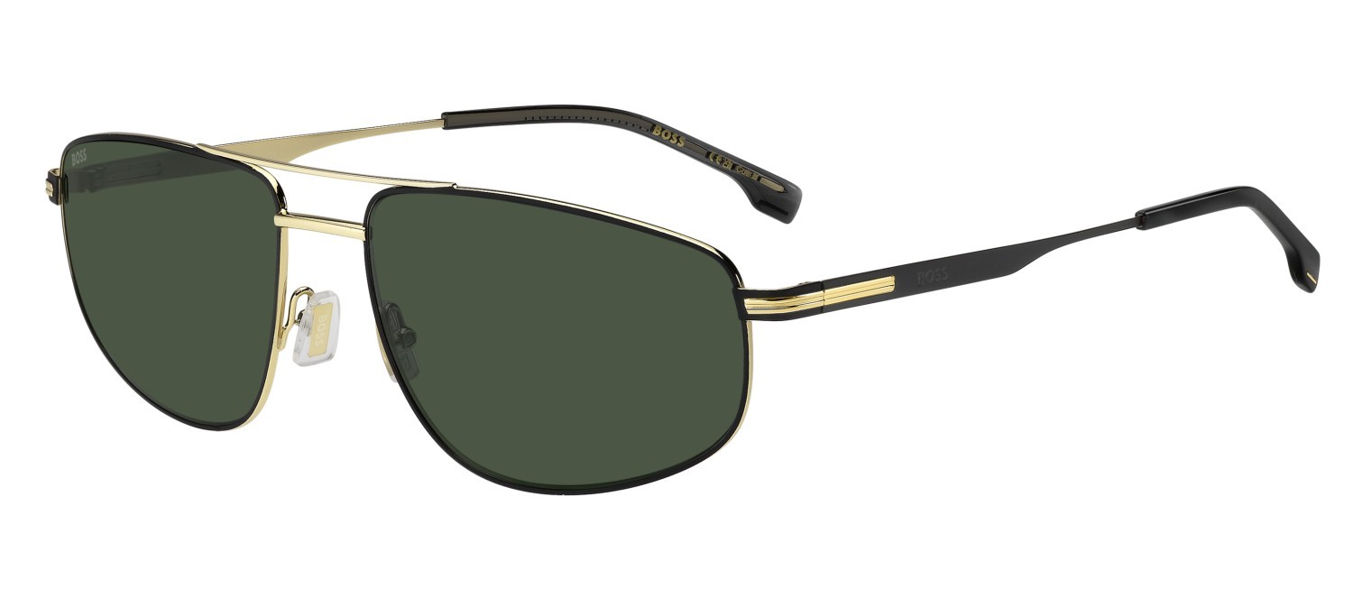Occhiali da sole Hugo Boss 1887/S 208834 I46 QT colore matte black gold forma navigator lenti green