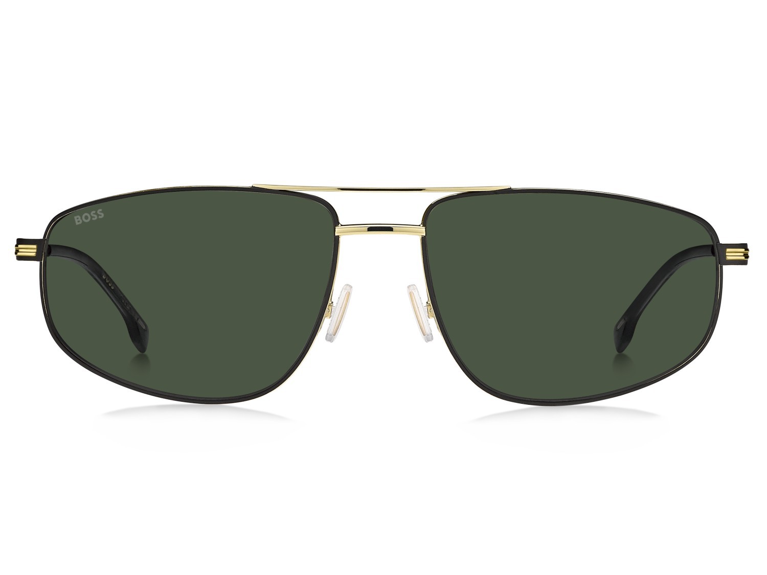 Occhiali da sole Hugo Boss 1887/S 208834 I46 QT colore matte black gold forma navigator lenti green