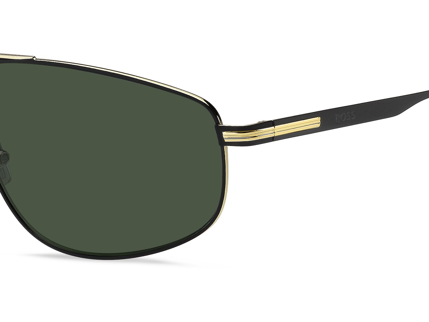 Occhiali da sole Hugo Boss 1887/S 208834 I46 QT colore matte black gold forma navigator lenti green