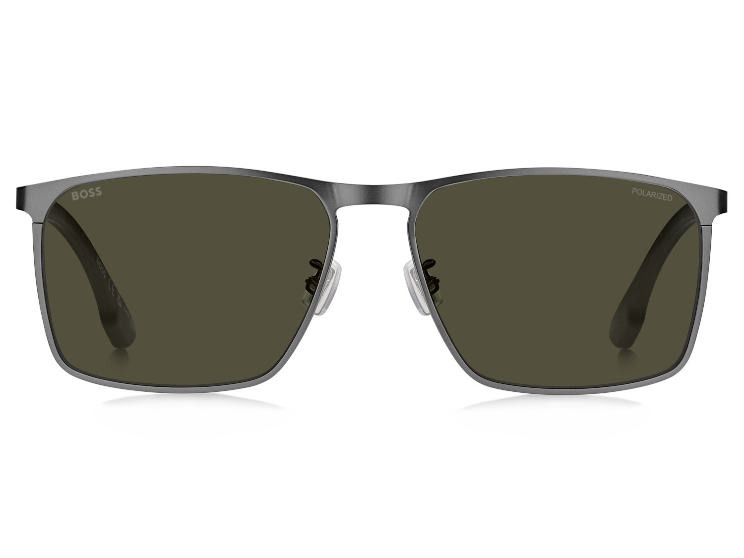 Occhiali da sole Hugo Boss 1913/G 208835 R80 L7 colore matte dark ruthenium forma rettangolare lenti green polarized high contrast