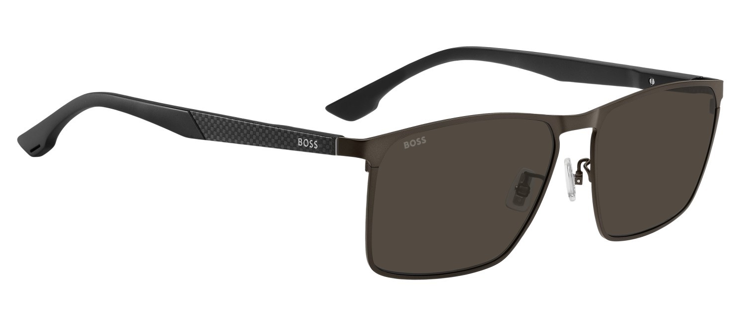 Occhiali da sole Hugo Boss 1913/G 208835 YZ4 IR colore matte brown forma rettangolare lenti grey
