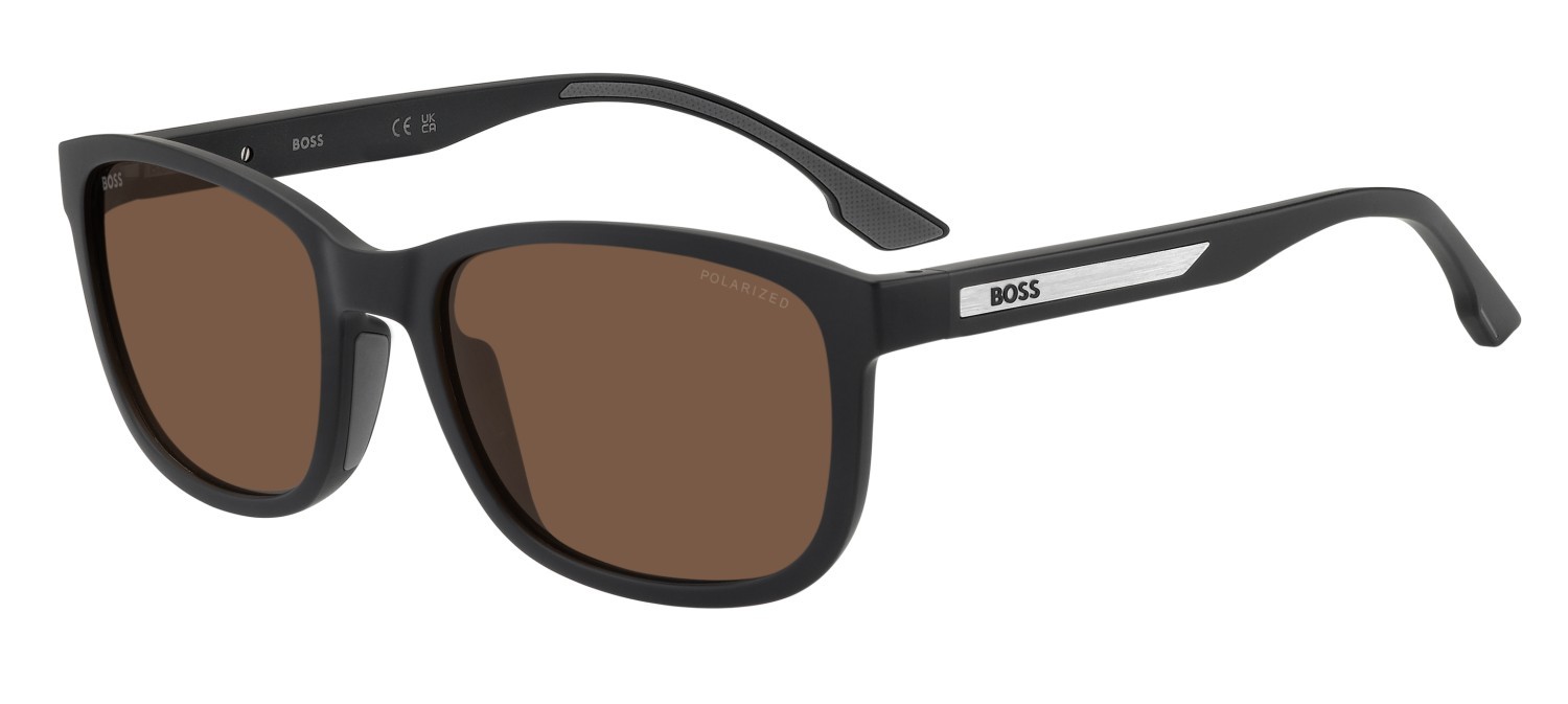 Occhiali da sole Hugo Boss 1905/G 208838 807 47 colore black forma rettangolare lenti brown polar high contrast