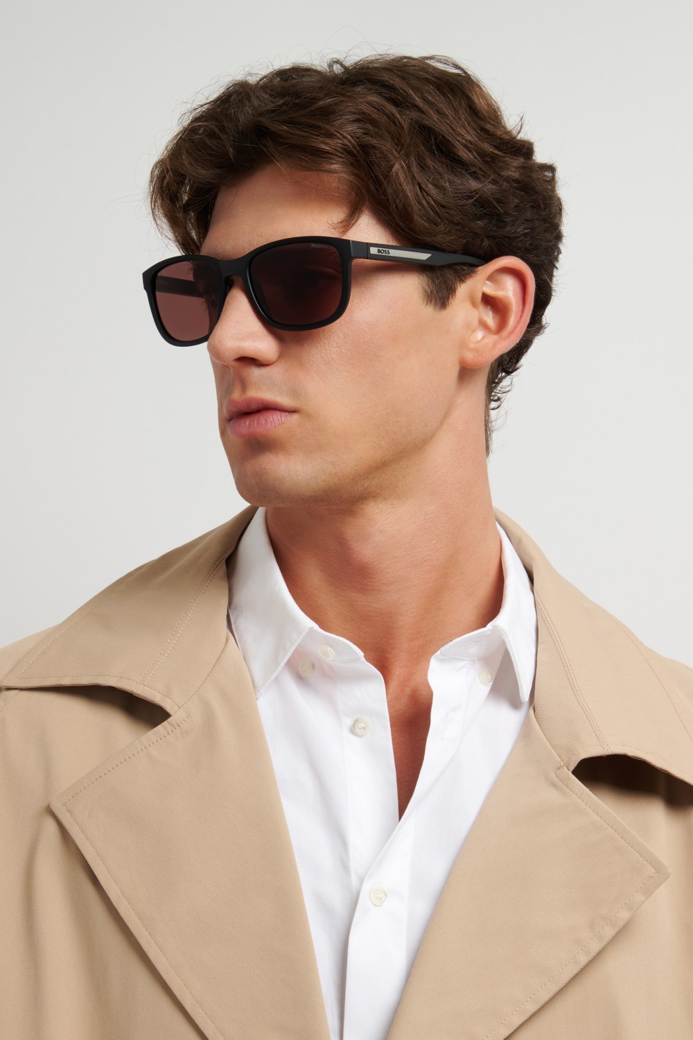 Occhiali da sole Hugo Boss 1905/G 208838 807 47 colore black forma rettangolare lenti brown polar high contrast