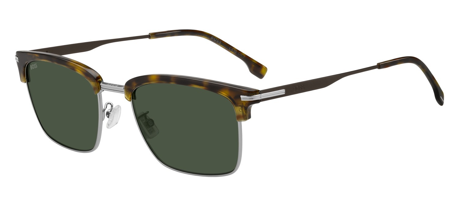 Occhiali da sole Hugo Boss 1888/G 208839 3MA QT colore havana ruthenium forma rettangolare lenti green