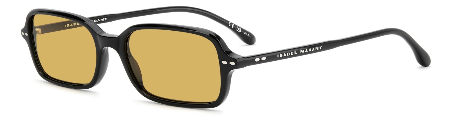 Sunglasses Isabel Marant Im 0258/S 208843 807 HO color black shape rectangle lenses yellow