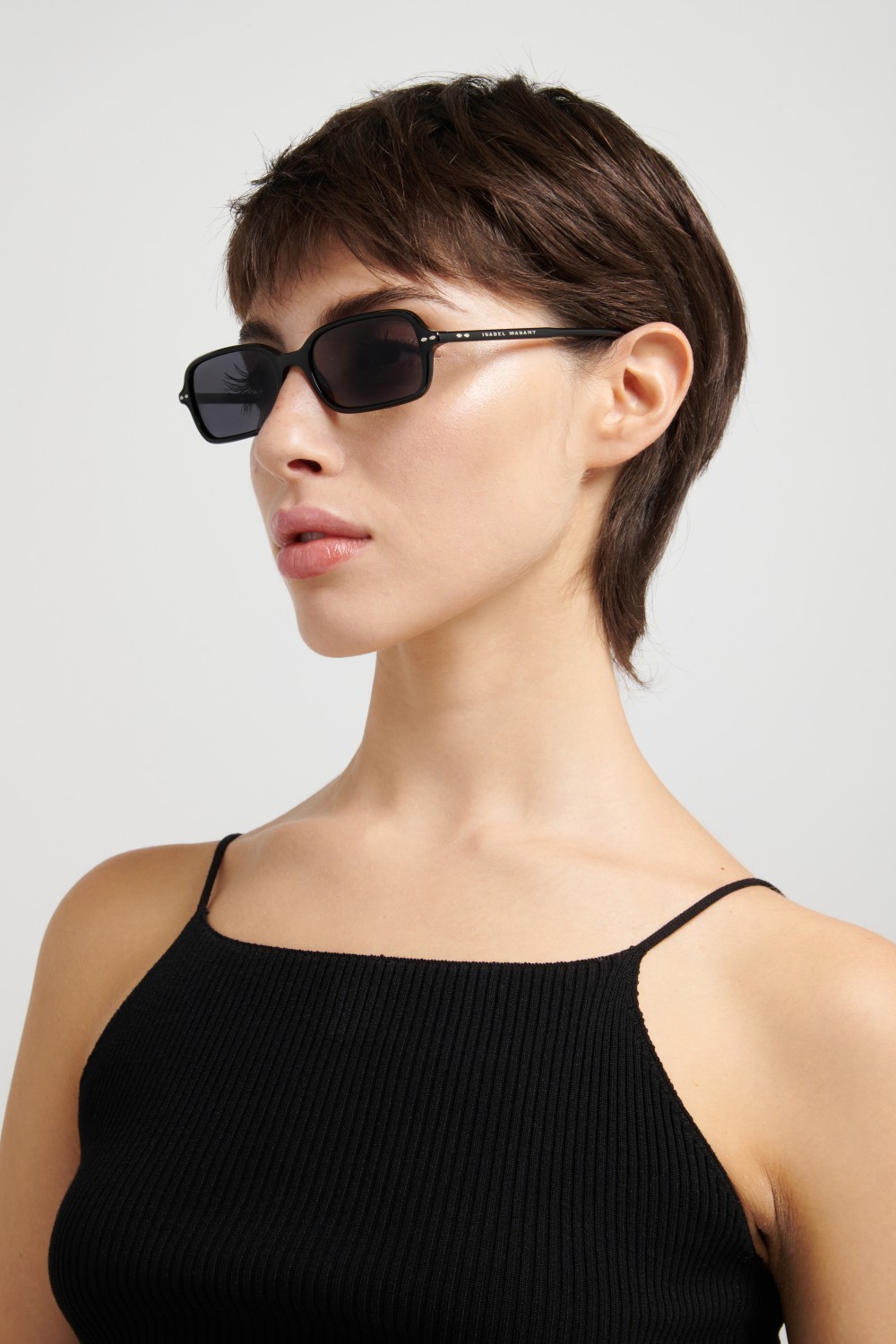 Sunglasses Isabel Marant Im 0258/S 208843 807 IR color black shape rectangle lenses grey