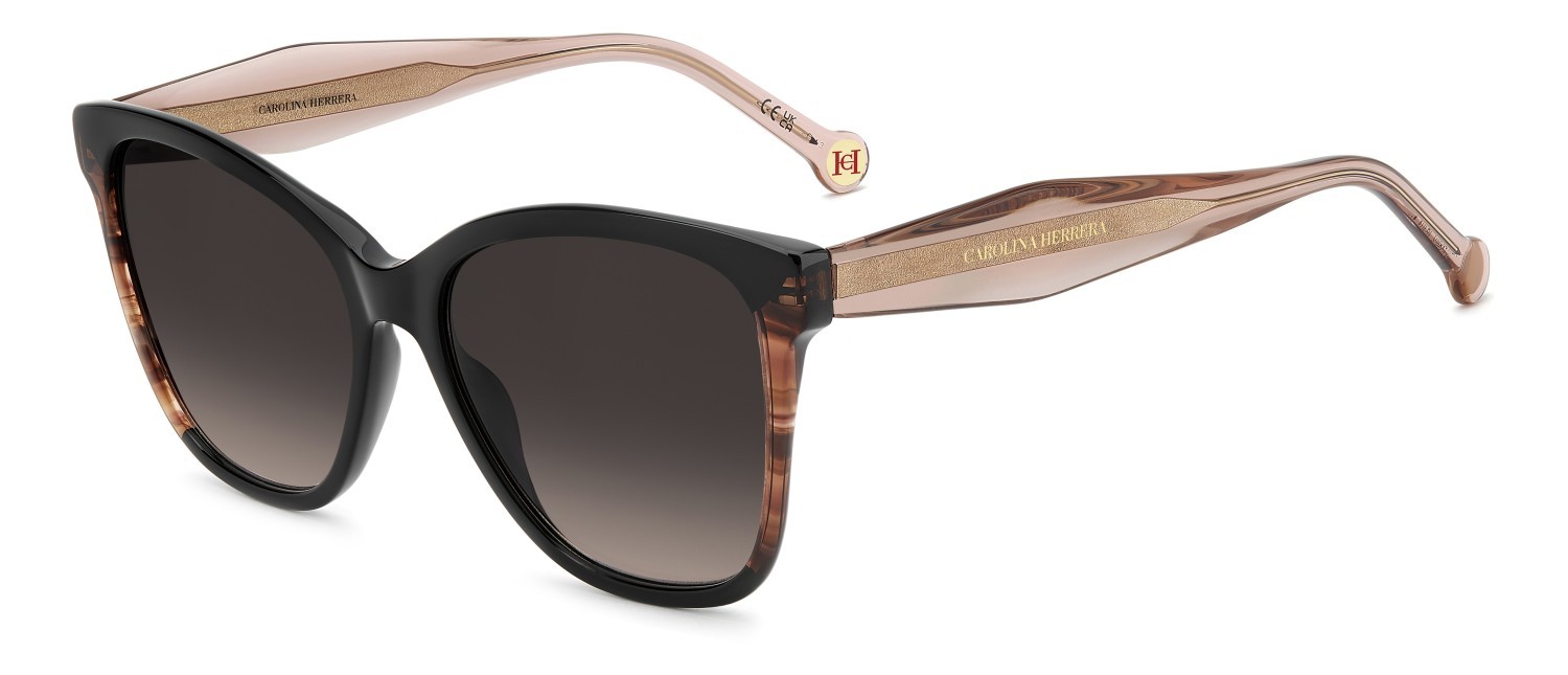 Occhiali da sole Carolina Herrera Her 0390/S 208846 3H2 HA colore black pink forma farfalla lenti brown shaded
