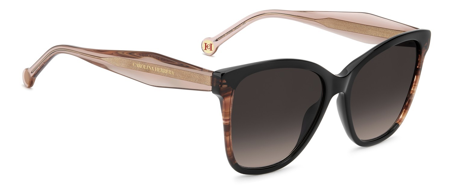 Occhiali da sole Carolina Herrera Her 0390/S 208846 3H2 HA colore black pink forma farfalla lenti brown shaded