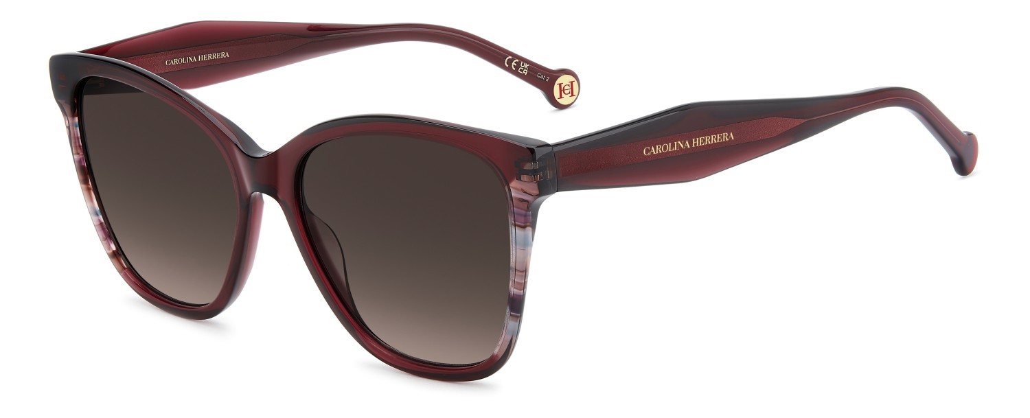 Occhiali da sole Carolina Herrera Her 0390/S 208846 LHF HA colore burgundy 2 forma farfalla lenti brown shaded