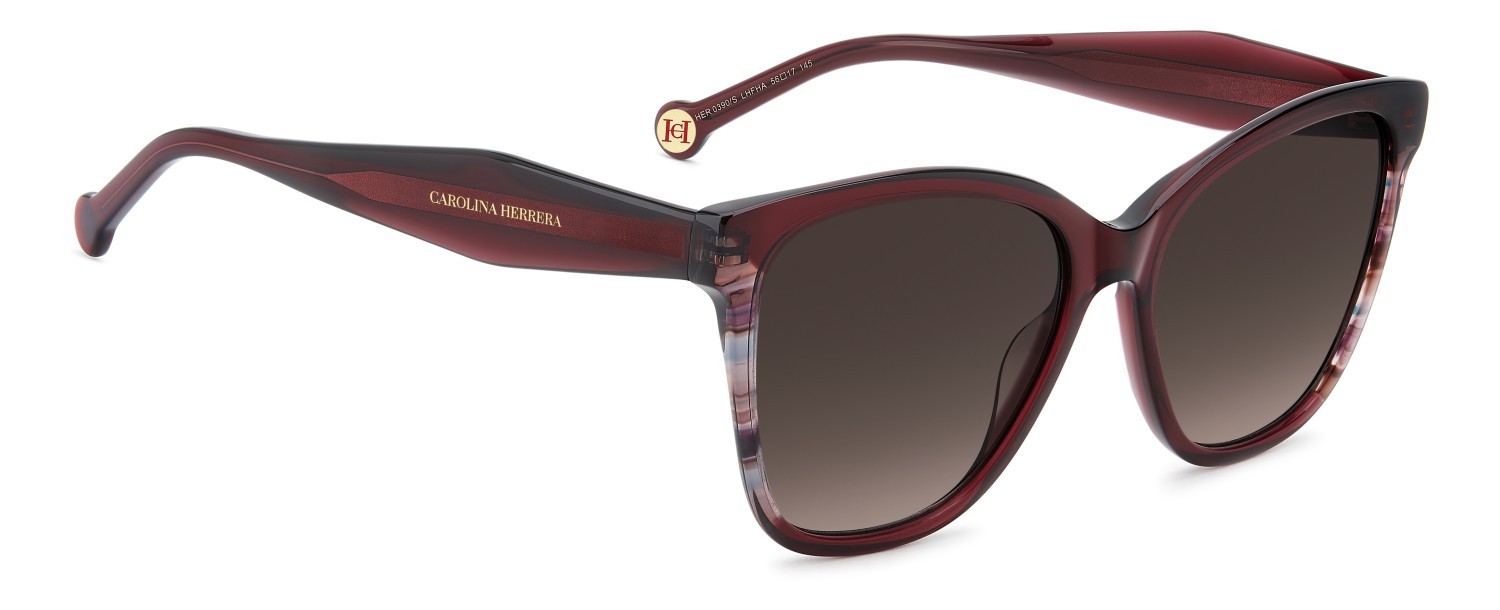 Occhiali da sole Carolina Herrera Her 0390/S 208846 LHF HA colore burgundy 2 forma farfalla lenti brown shaded