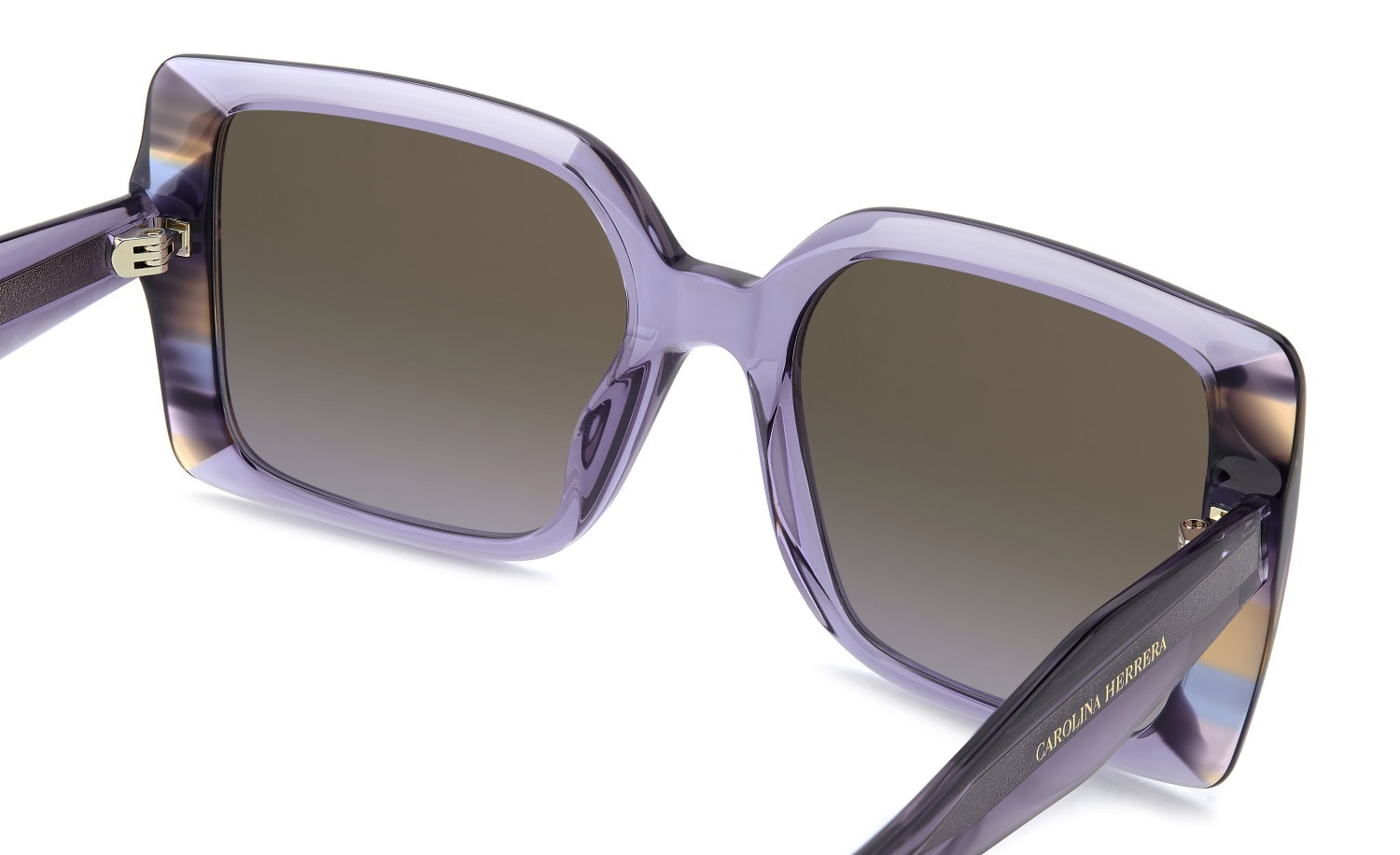 Sunglasses Carolina Herrera Her 0391/S 208847 789 QR color lilac shape rectangle lenses brown violet doubleshade