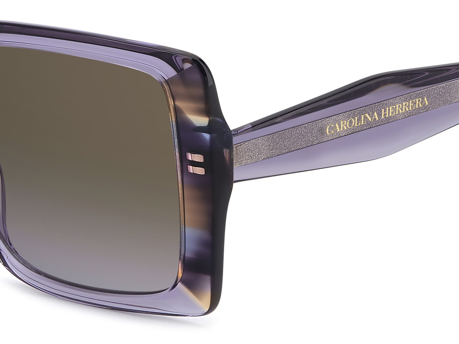 Sunglasses Carolina Herrera Her 0391/S 208847 789 QR color lilac shape rectangle lenses brown violet doubleshade