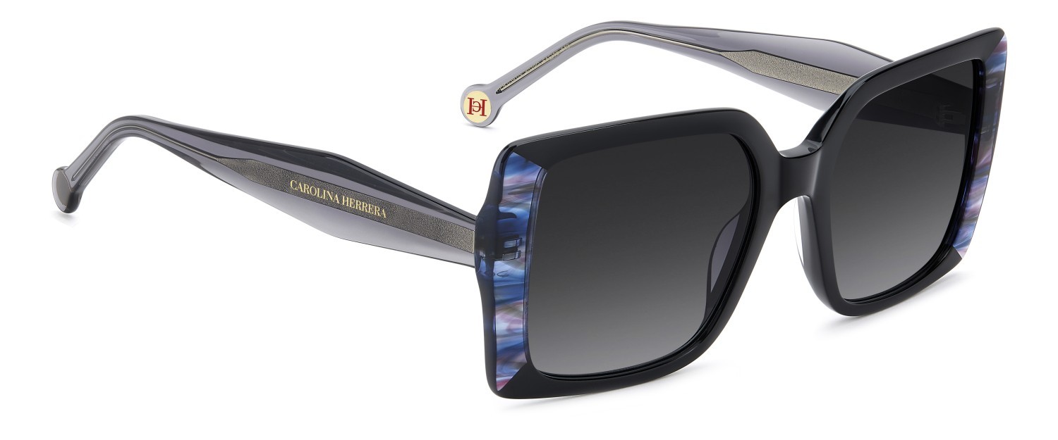 Occhiali da sole Carolina Herrera Her 0391/S 208847 807 9O colore black forma rettangolare lenti dark grey shaded