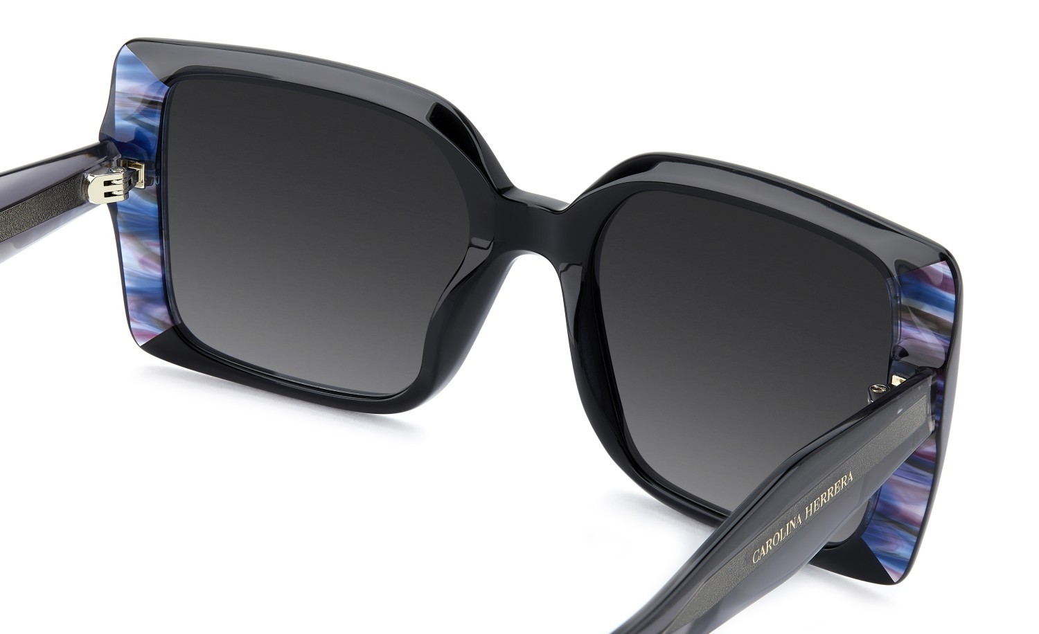 Occhiali da sole Carolina Herrera Her 0391/S 208847 807 9O colore black forma rettangolare lenti dark grey shaded
