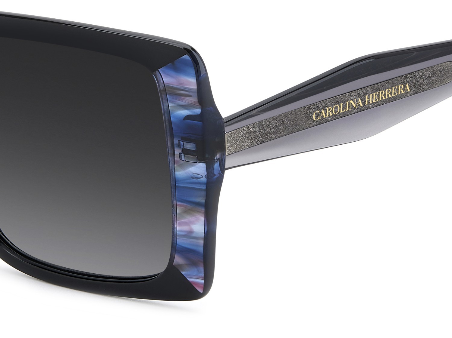 Occhiali da sole Carolina Herrera Her 0391/S 208847 807 9O colore black forma rettangolare lenti dark grey shaded