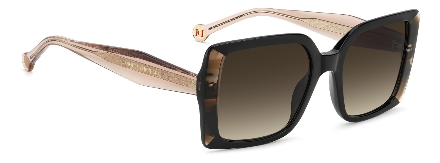 Occhiali da sole Carolina Herrera Her 0391/S 208847 KDX HA colore black nude forma rettangolare lenti brown shaded